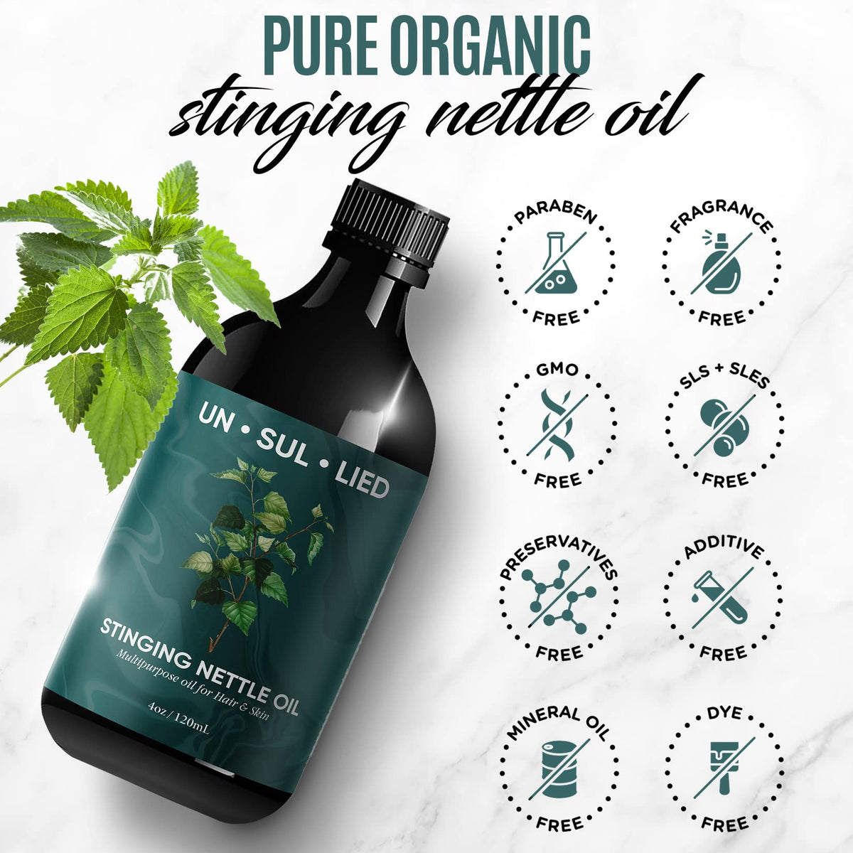 UNÂ·SULÂ·LIED 120mL plant based multi purpose oil for face and body hydration