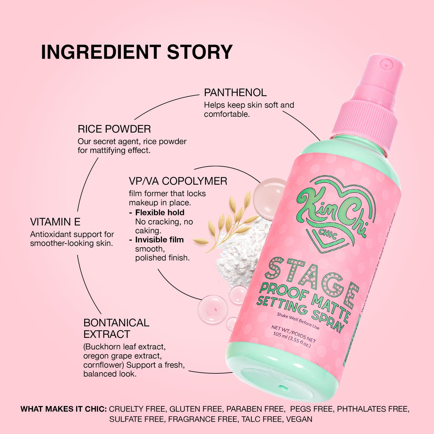KimChi Chic cosmetic setting spray authentic USA import product packaging