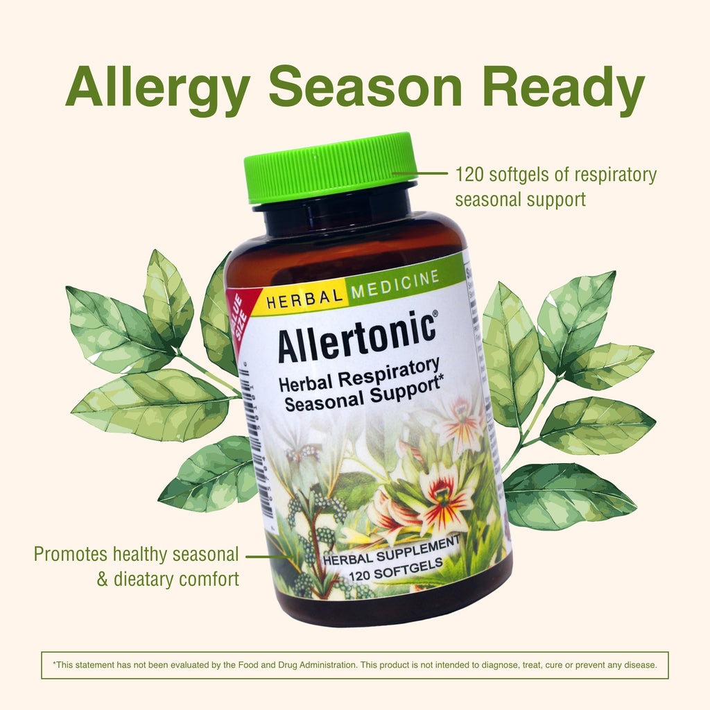Herbs Etc Allertonic bottle with respiratory support label detail