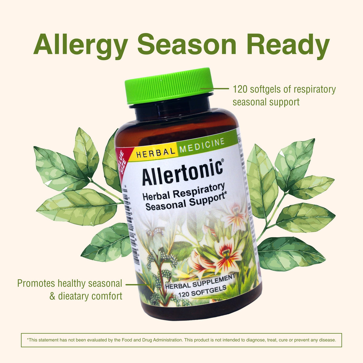 Herbs Etc Allertonic bottle with respiratory support label detail