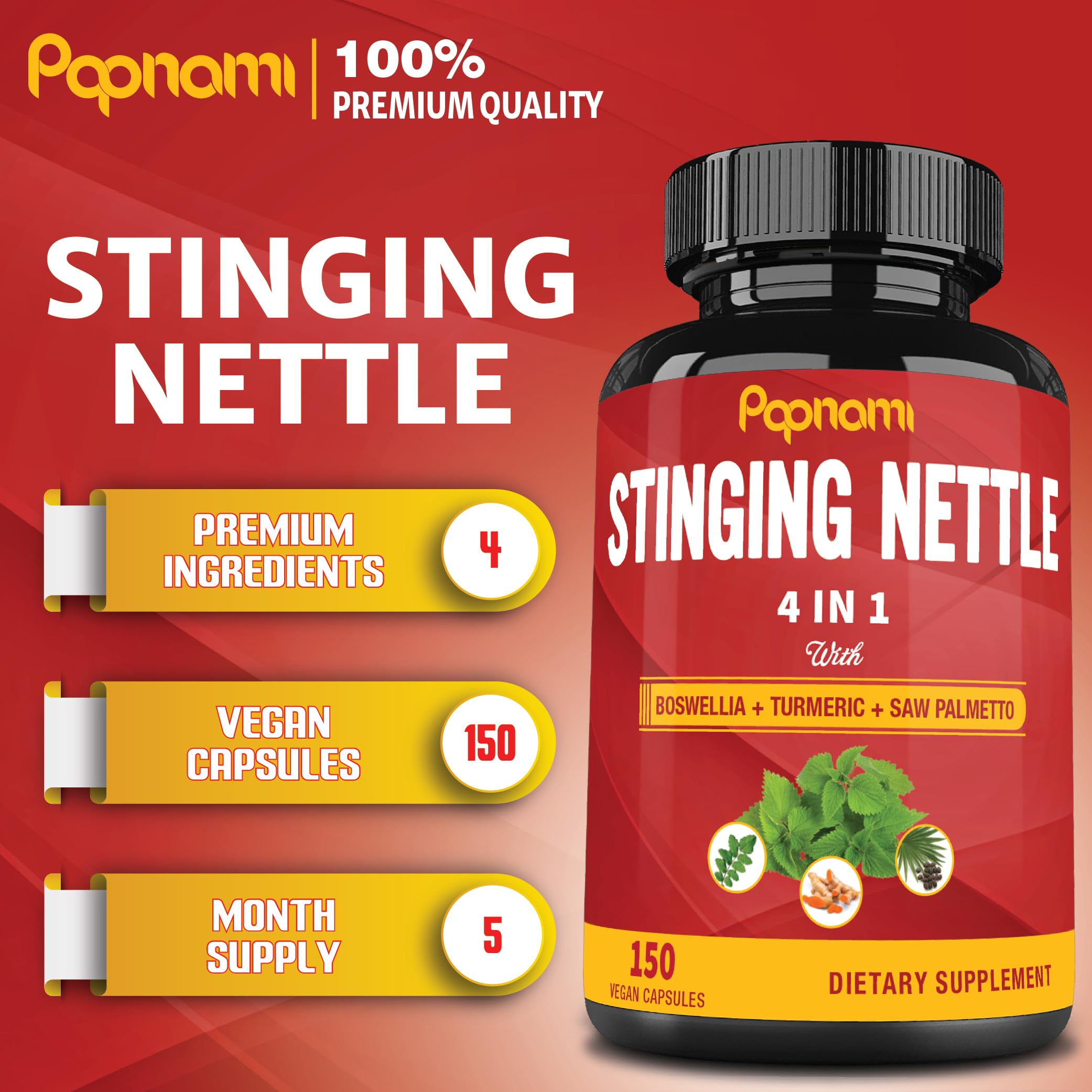 Papnami four in one dietary supplement packaging highlighting boswellia and turmeric ingredients