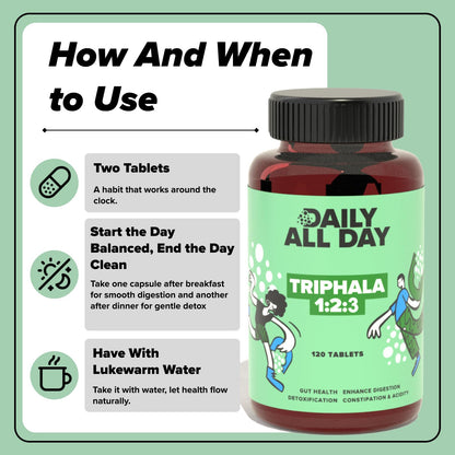 Daily All Day Triphala 1 2 3 Ratio authentic bottle side view