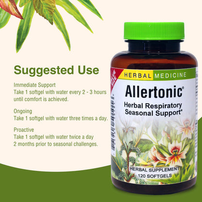 Allertonic 120 count softgels bottle top view