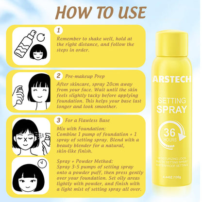 Arstech setting spray 4.44 fluid ounce packaging