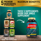 Tenmido Quercetin herbal complex supplement showing ingredient list with berberine and turmeric