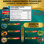 Tenmido Quercetin vegetarian capsules five month supply packaging details