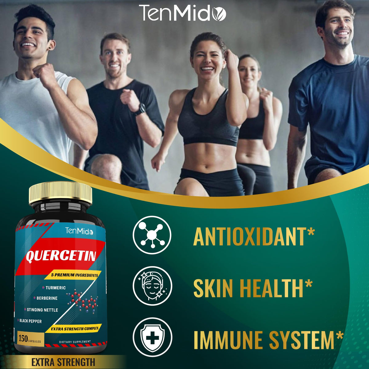 Tenmido Quercetin premium herbal formula with stinging nettle and black pepper
