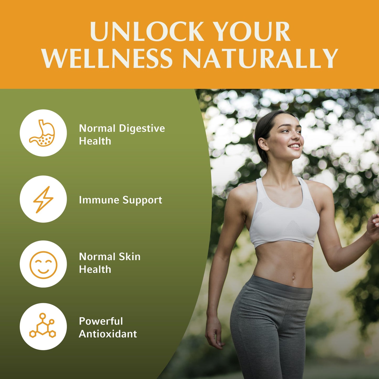 Jiva Botanicals Triphala bottle side view displaying organic ingredients and formula facts