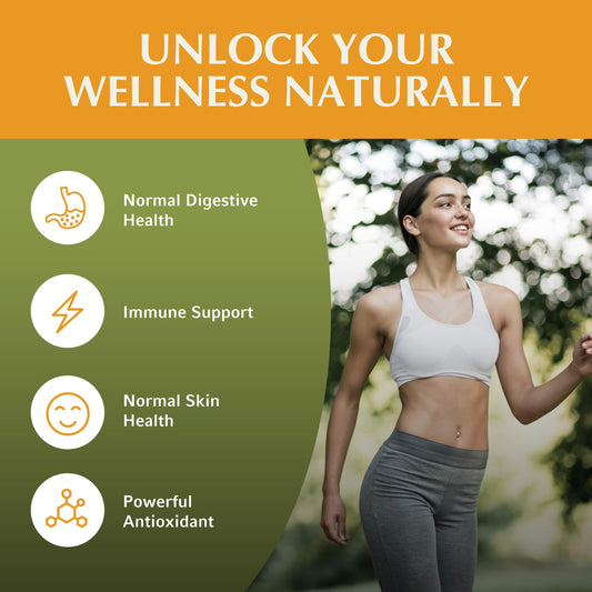 Jiva Botanicals Triphala bottle side view displaying organic ingredients and formula facts