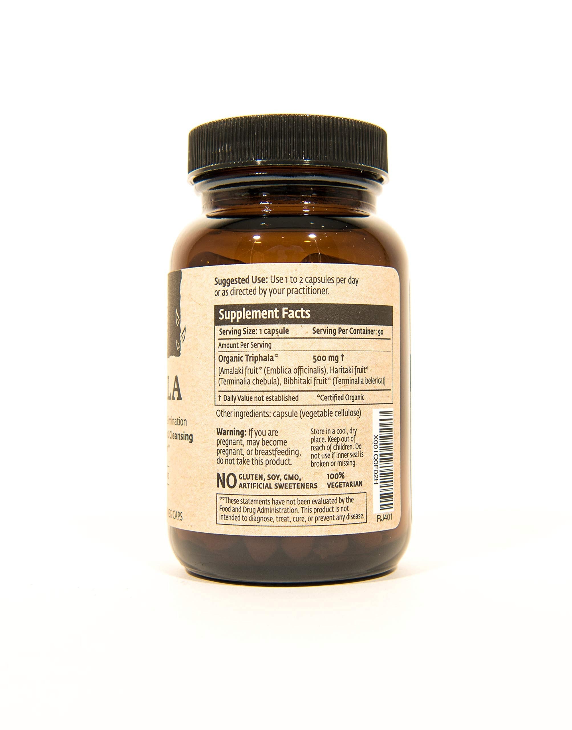 ISHA herbal supplement container showing organic certification details and vegetarian capsule labels