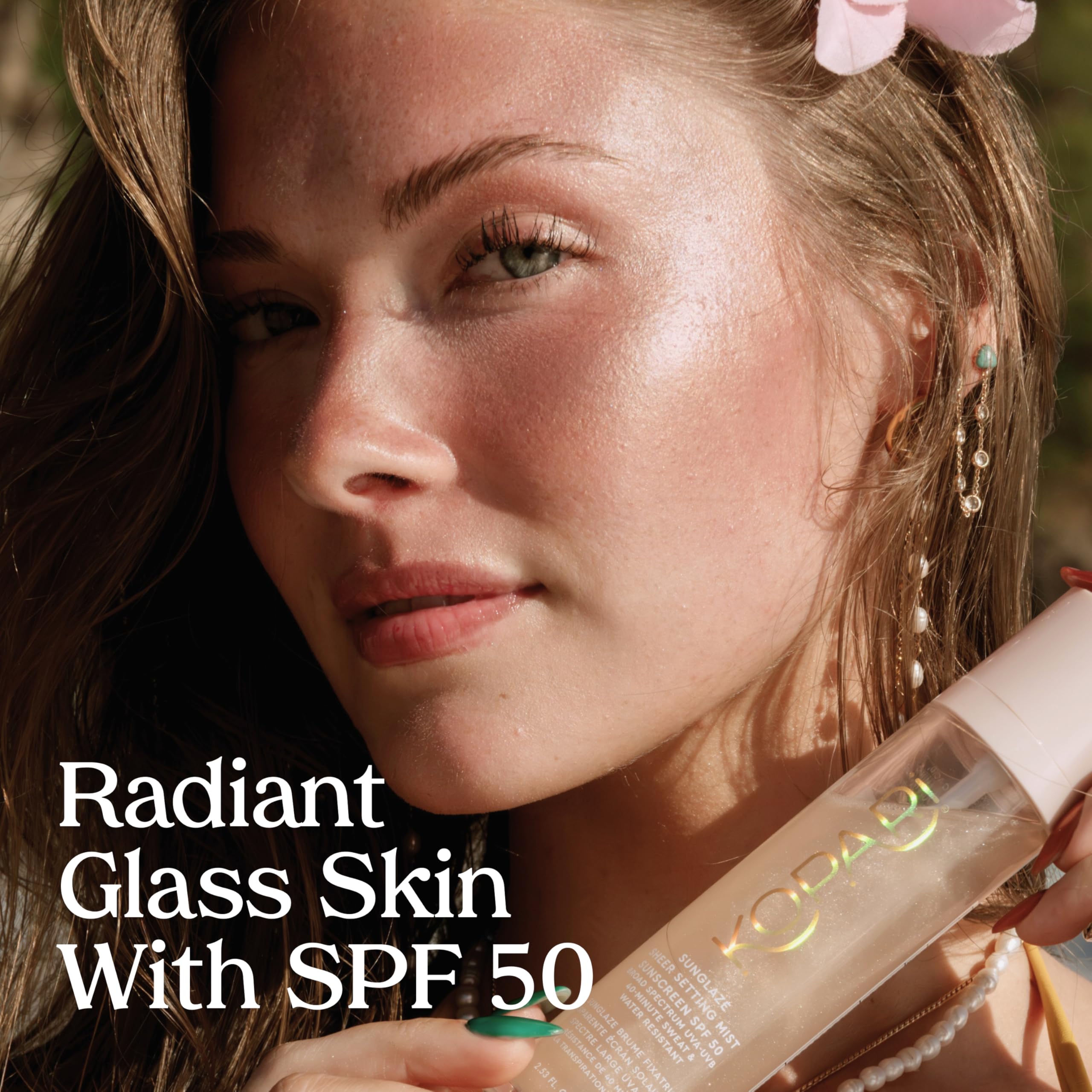 Kopari SPF 50 setting spray texture and mist appearance