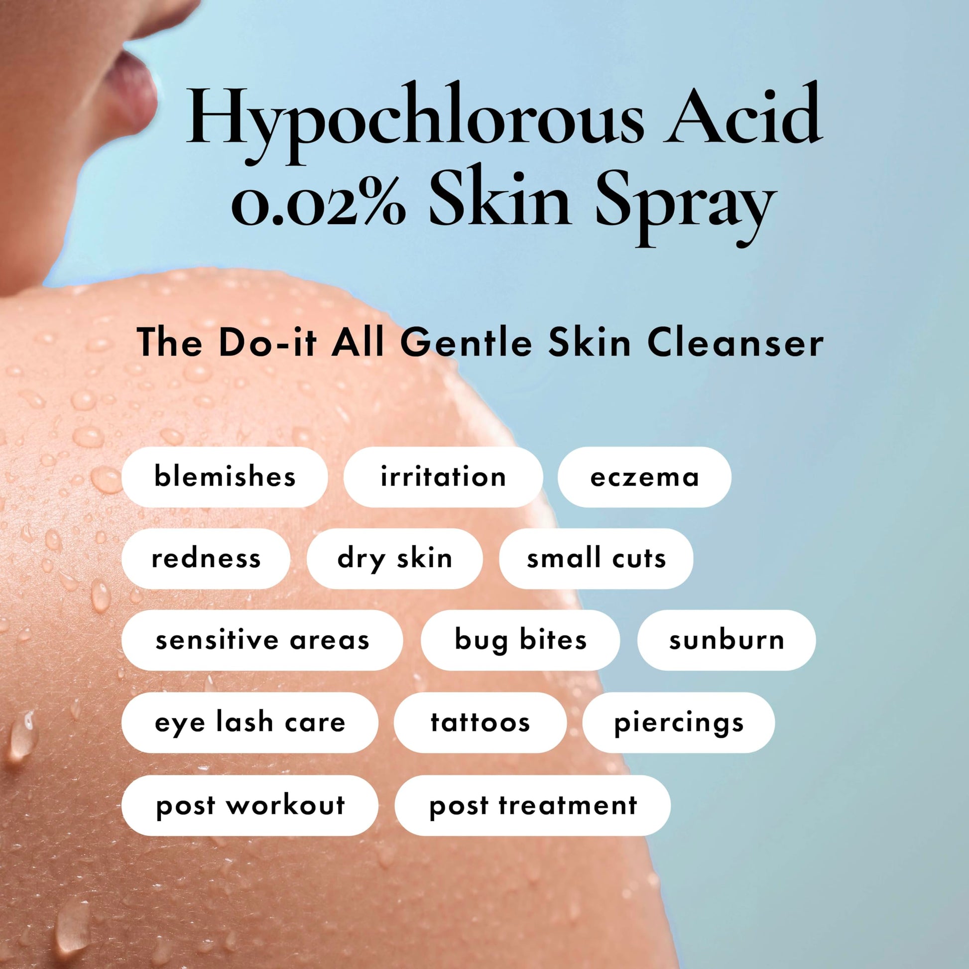 HypoClear facial spray bottle showing pH-balanced branding