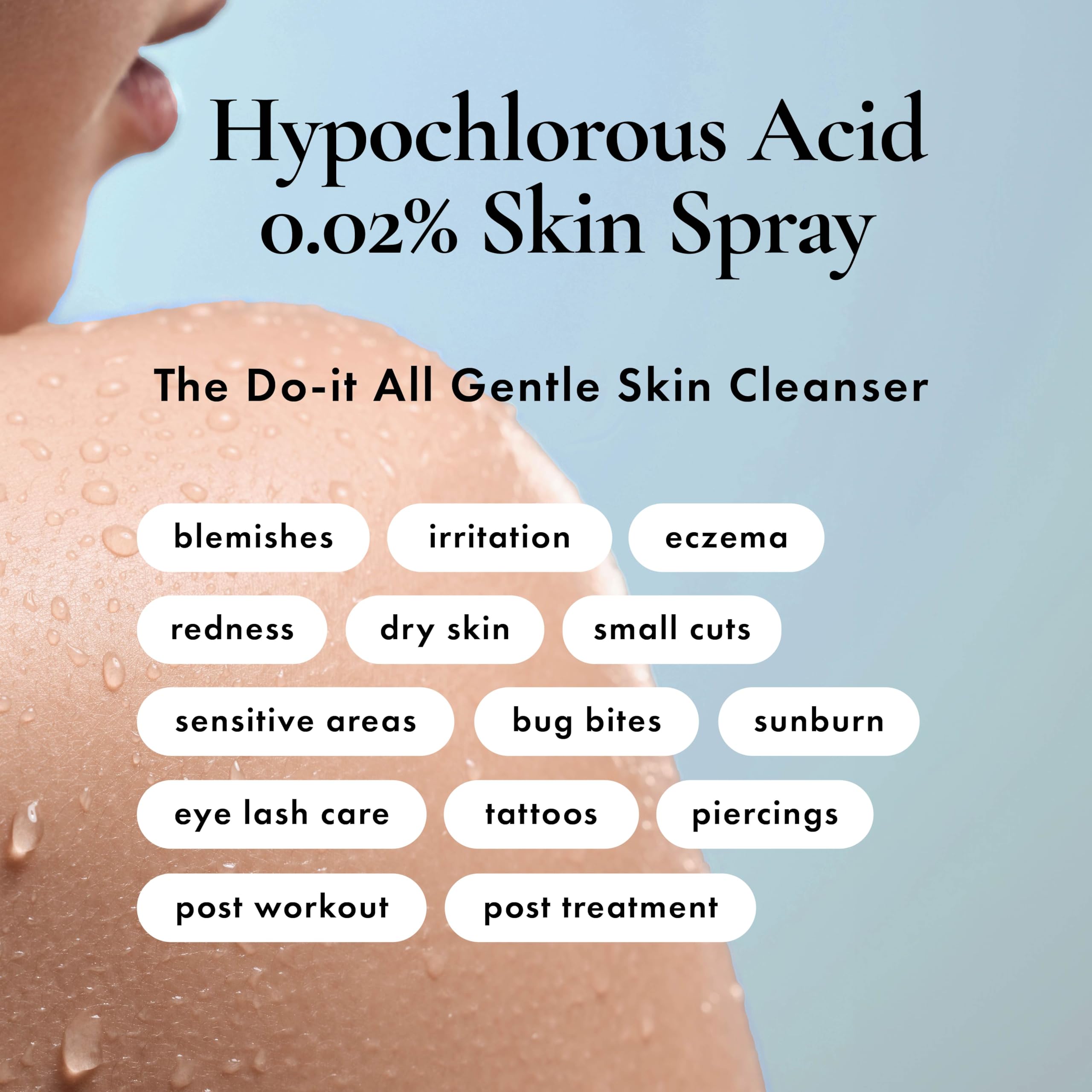 HypoClear facial spray bottle showing pH-balanced branding