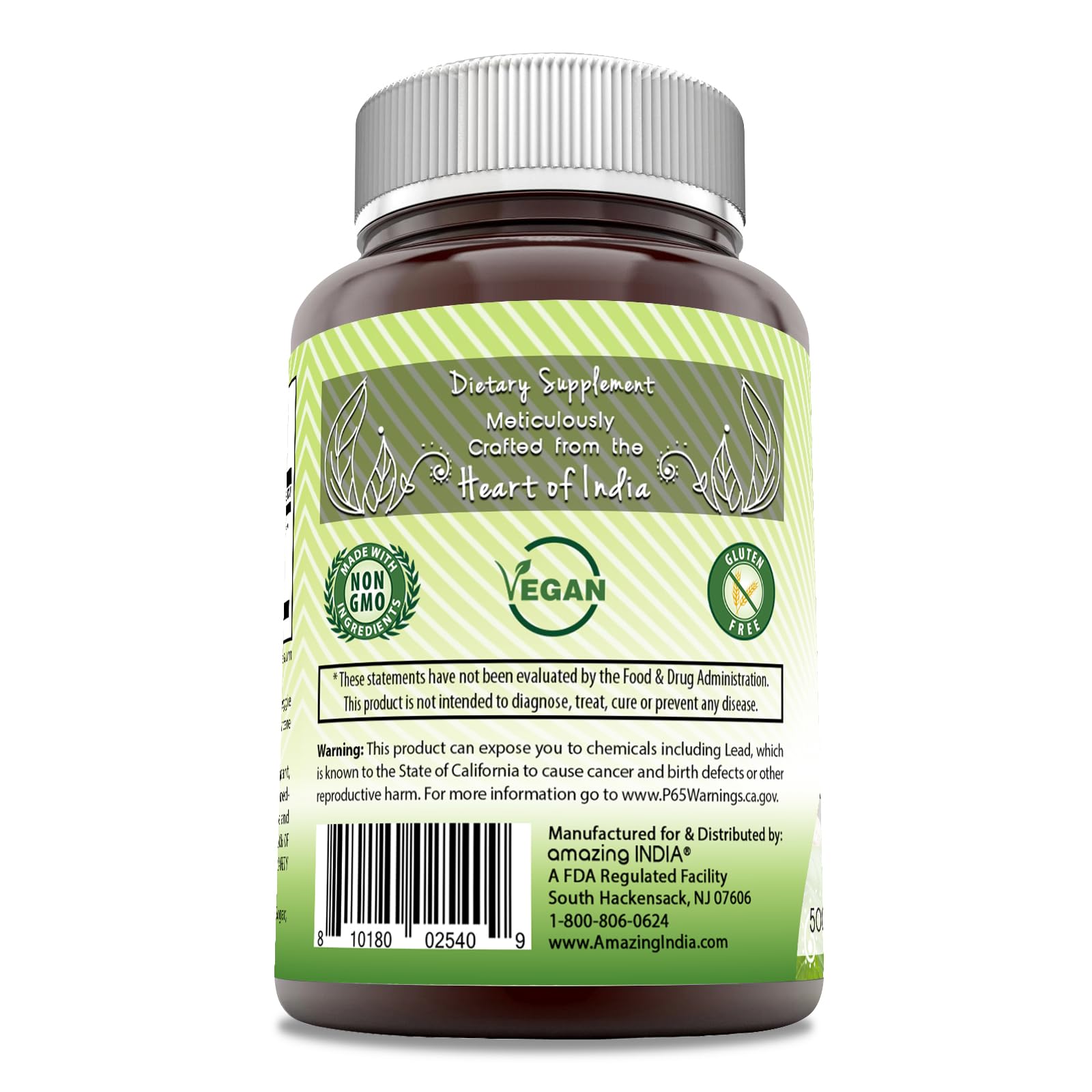 Imported USA Triphala 500mg digestive care bottle side label details