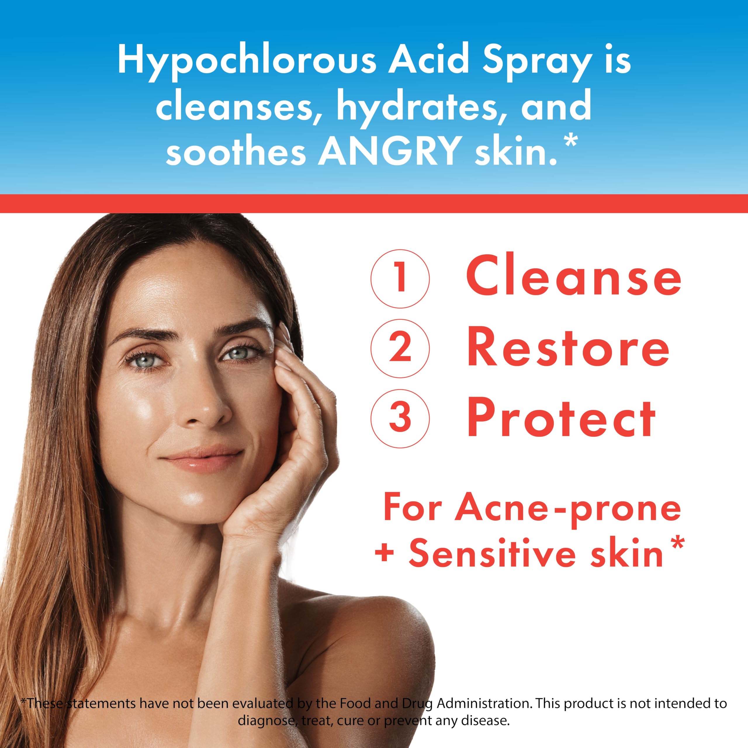 Hypochlorous acid skin relief spray mist nozzle detail