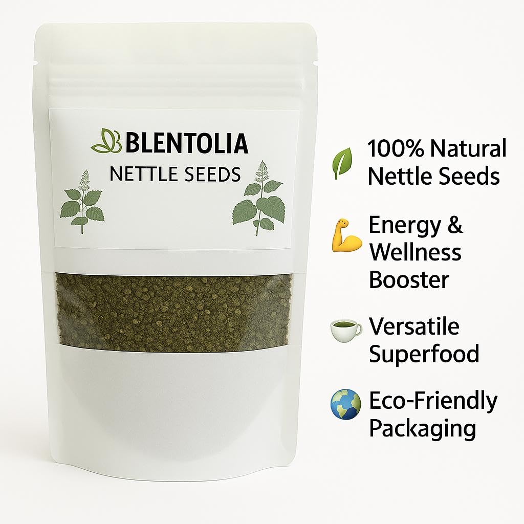 Blentolia non GMO adaptogenic nettle seeds for smoothie and tea preparation