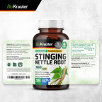 Authentic BIO KRAUTER herbal stinging nettle root extract 50 day supply bottle details