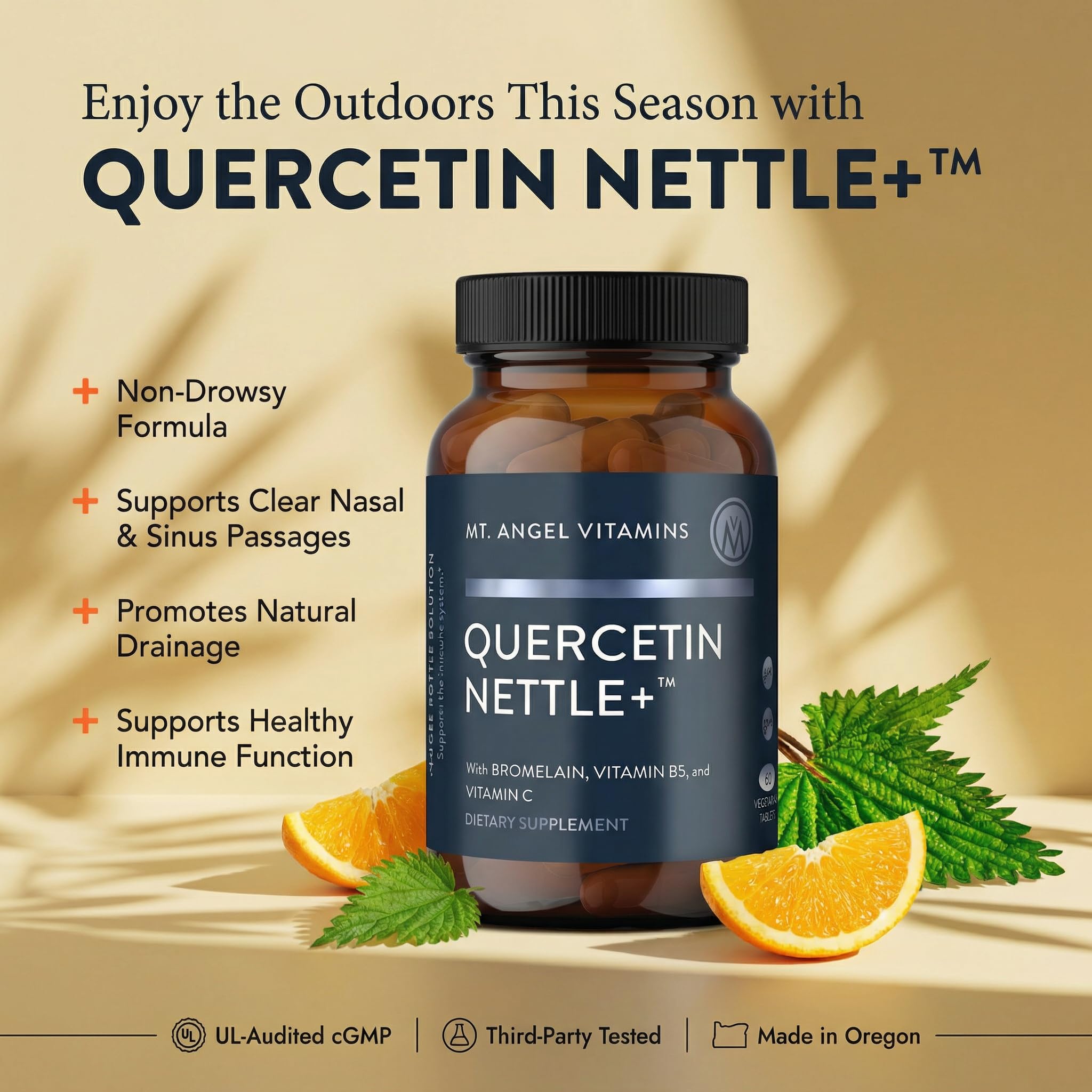 Mt. Angel Vitamins Quercetin Nettle supplement facts label
