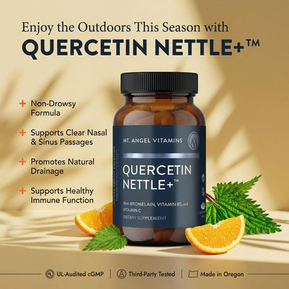 Mt. Angel Vitamins Quercetin Nettle supplement facts label