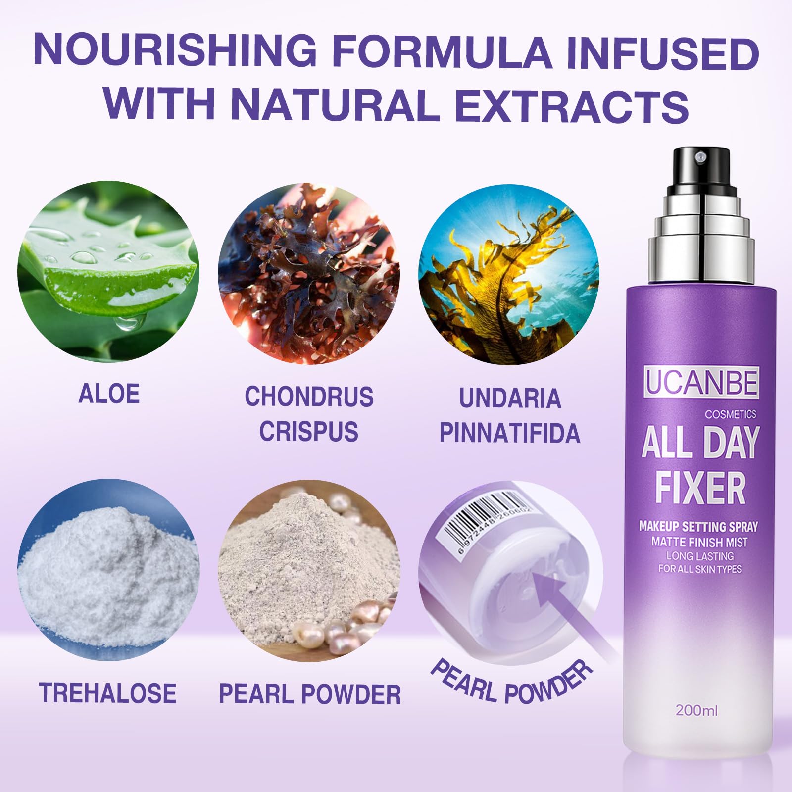 Oil control matte face fixer mist product dimensions and text back view