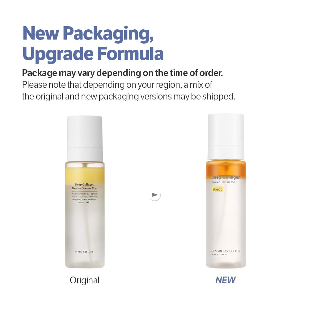 SUNGBOON EDITOR Deep Collagen face mist showing the separated bi-phase oil and moisture layers