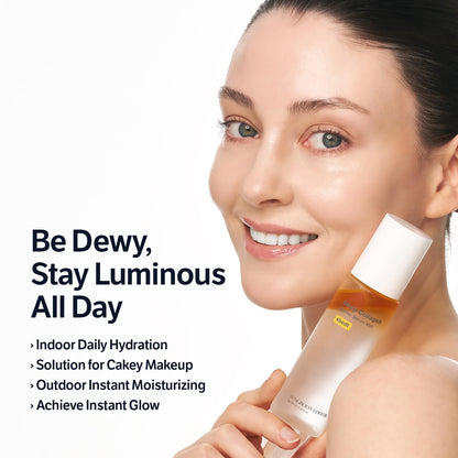 SUNGBOON EDITOR anti-aging barrier serum mist being sprayed close-up overview