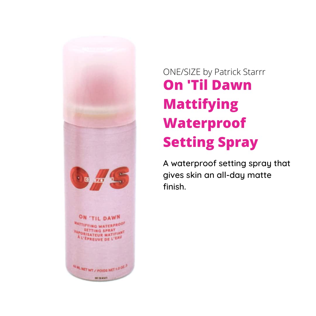 One Size On Til Dawn travel size matte finishing spray nozzle close up view