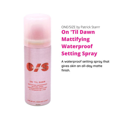 One Size On Til Dawn travel size matte finishing spray nozzle close up view