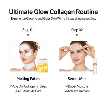 A person holding the SUNGBOON EDITOR Korean collagen facial mist bottle for size comparison