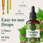Herbamama Stinging Nettle alcohol free tincture showing kidney and urinary tract support indicators