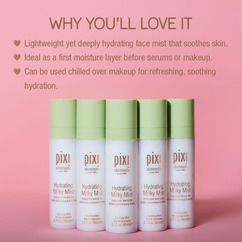 Pixi Beauty face mist infused with hyaluronic acid and black oat extract