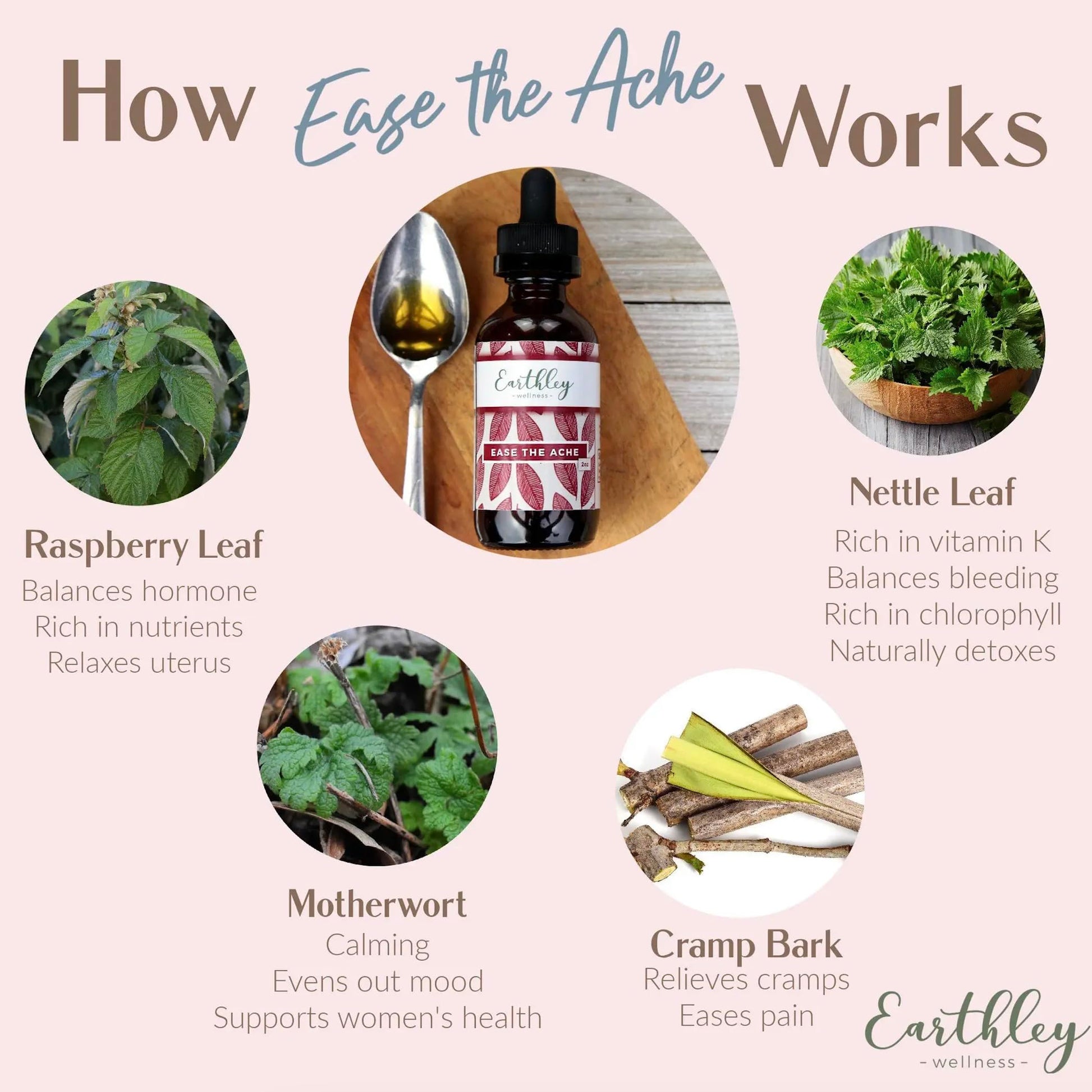 Organic ingredients list on the back label of Earthley Wellness hormone support tincture
