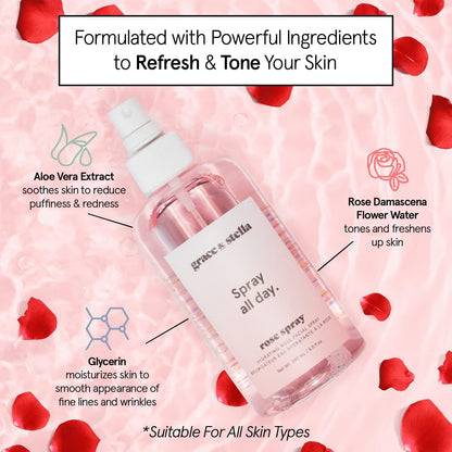 Grace And Stella award winning rose water toner close up packaging detail
