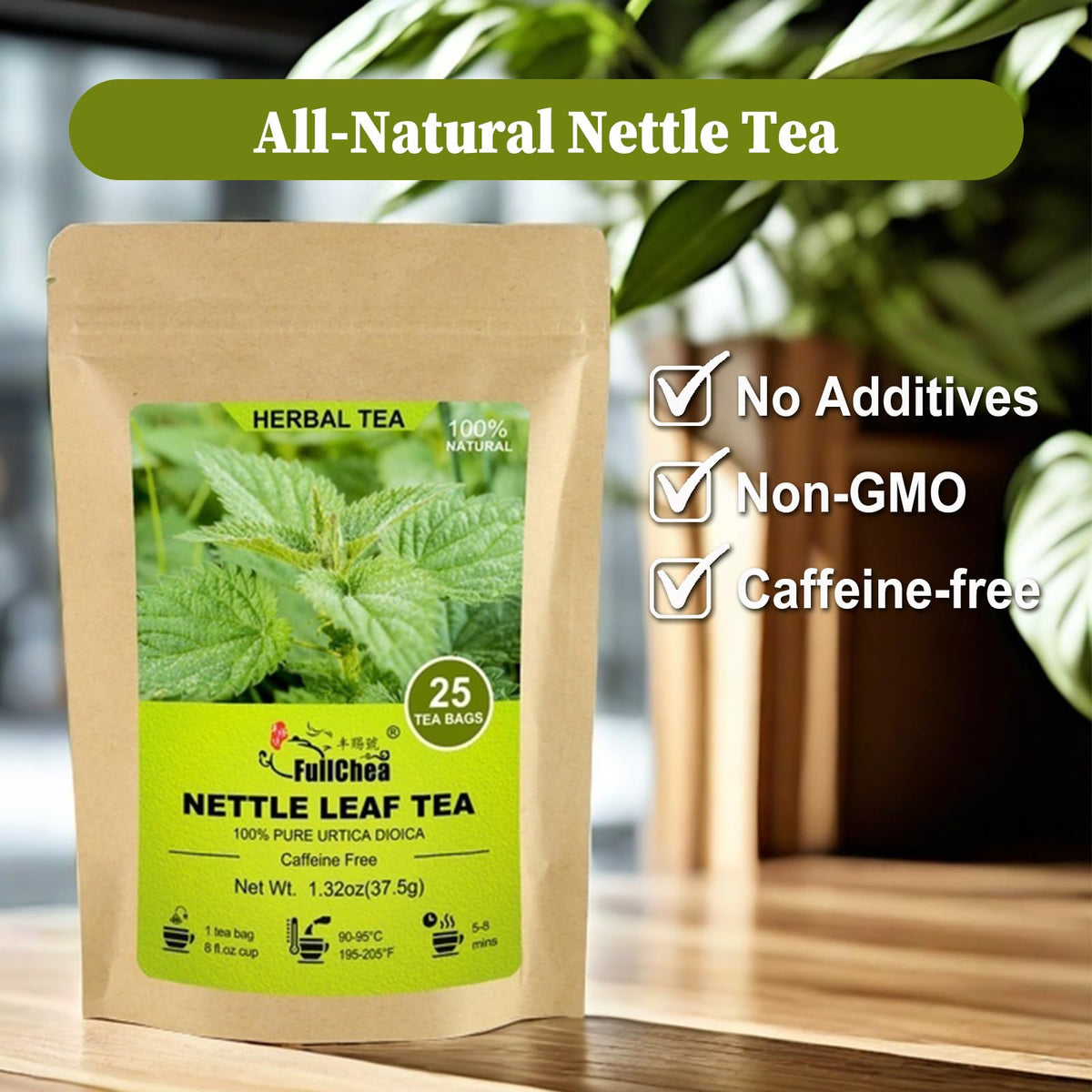 Nutritious herbal tea bag showing the premium natural ingredients.