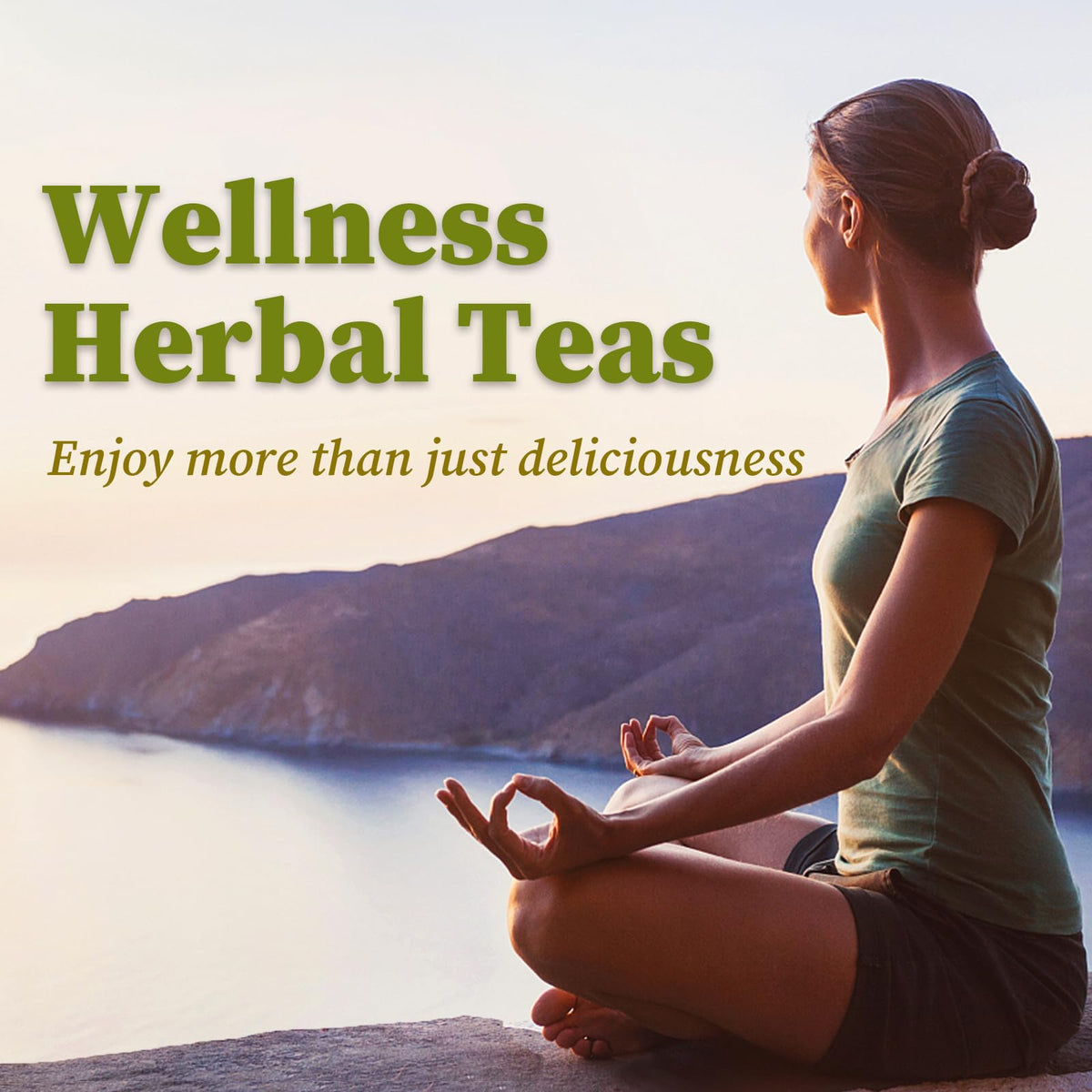 FullChea caffeine free herbal tea pouch highlighting bone and eye health benefits.