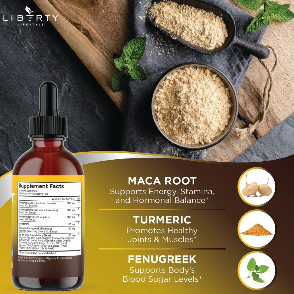 Authentic Liberty Lifestyle adaptogenic supplement bottle with the premium protective safety seal clearly visible.