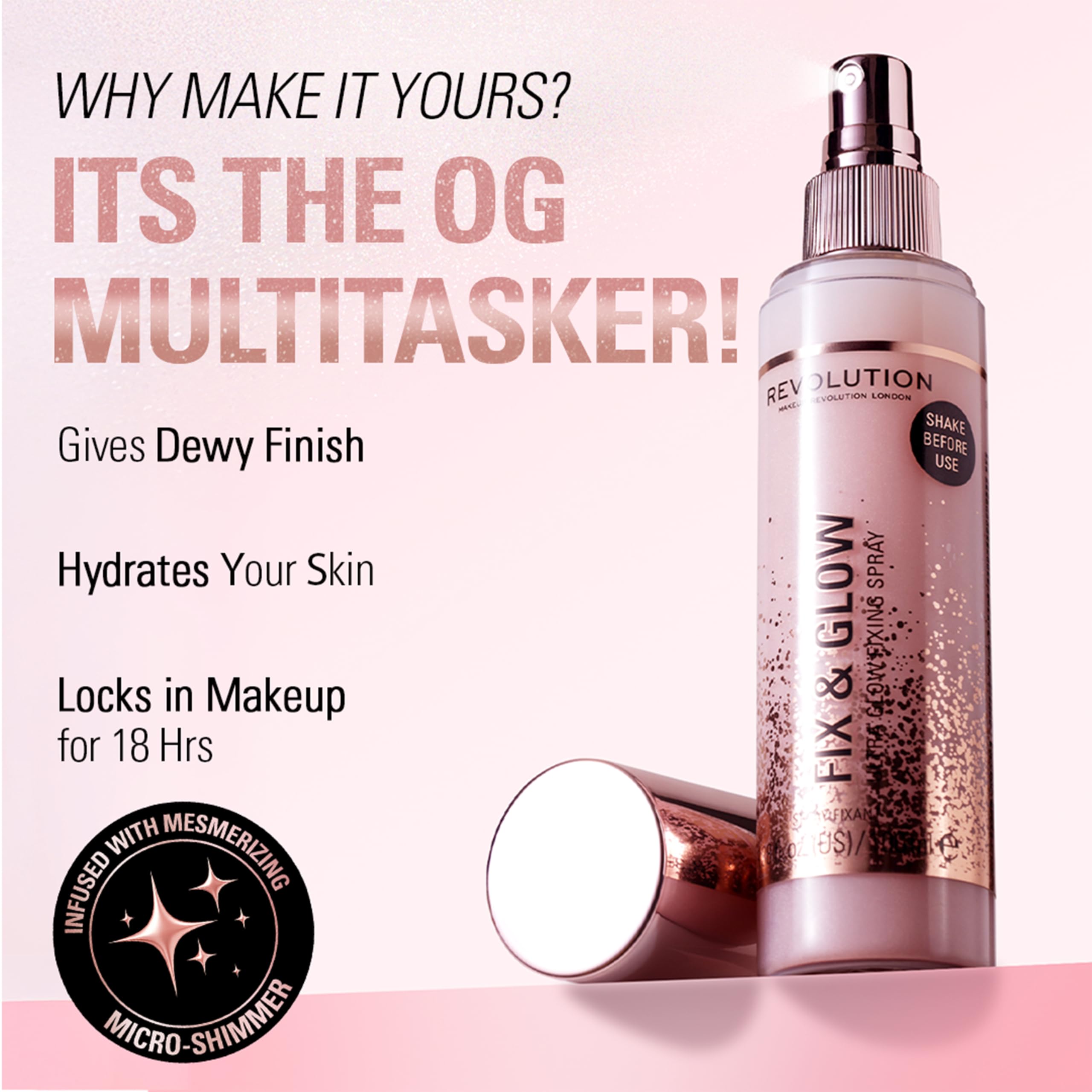 Authentic imported USA skincare and cosmetics collection including Makeup Revolution shimmer setting spray