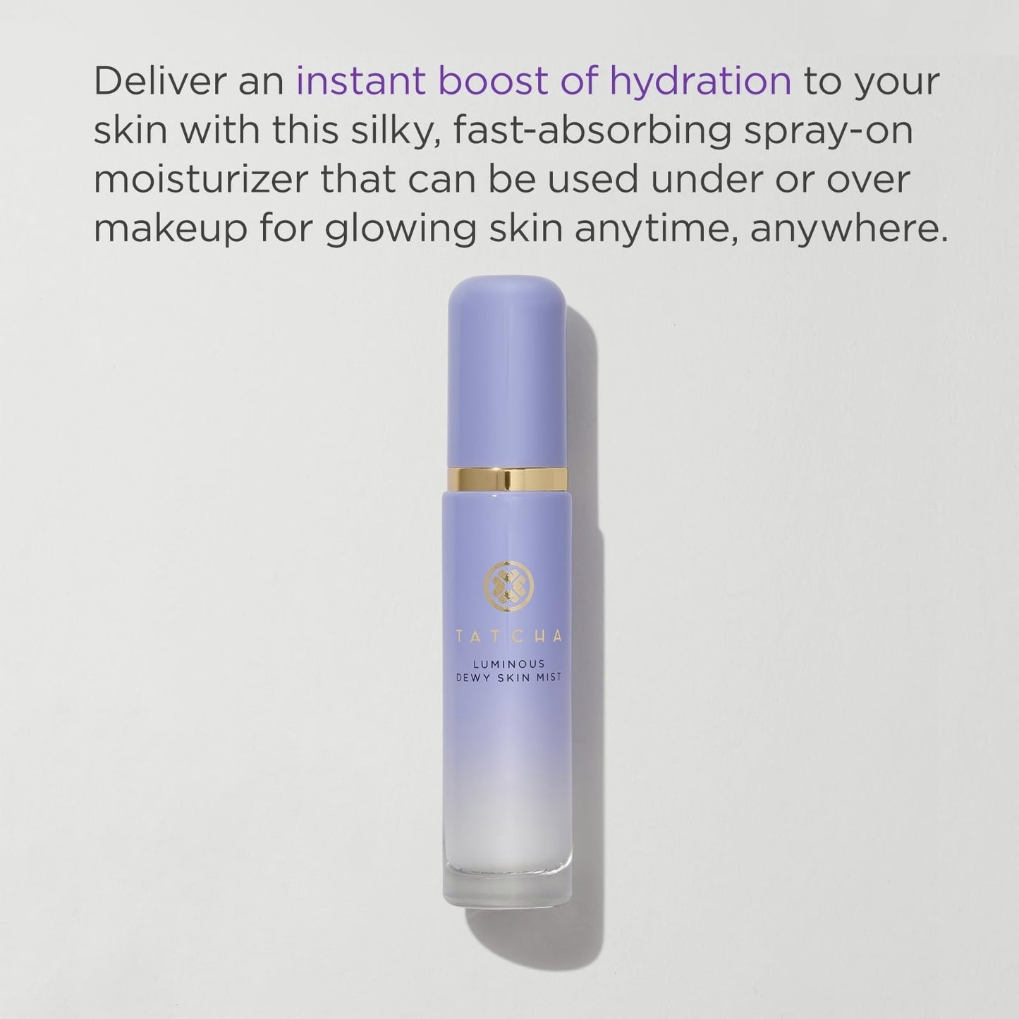Imported Tatcha hydrator and finishing spray showing fine mist dispenser