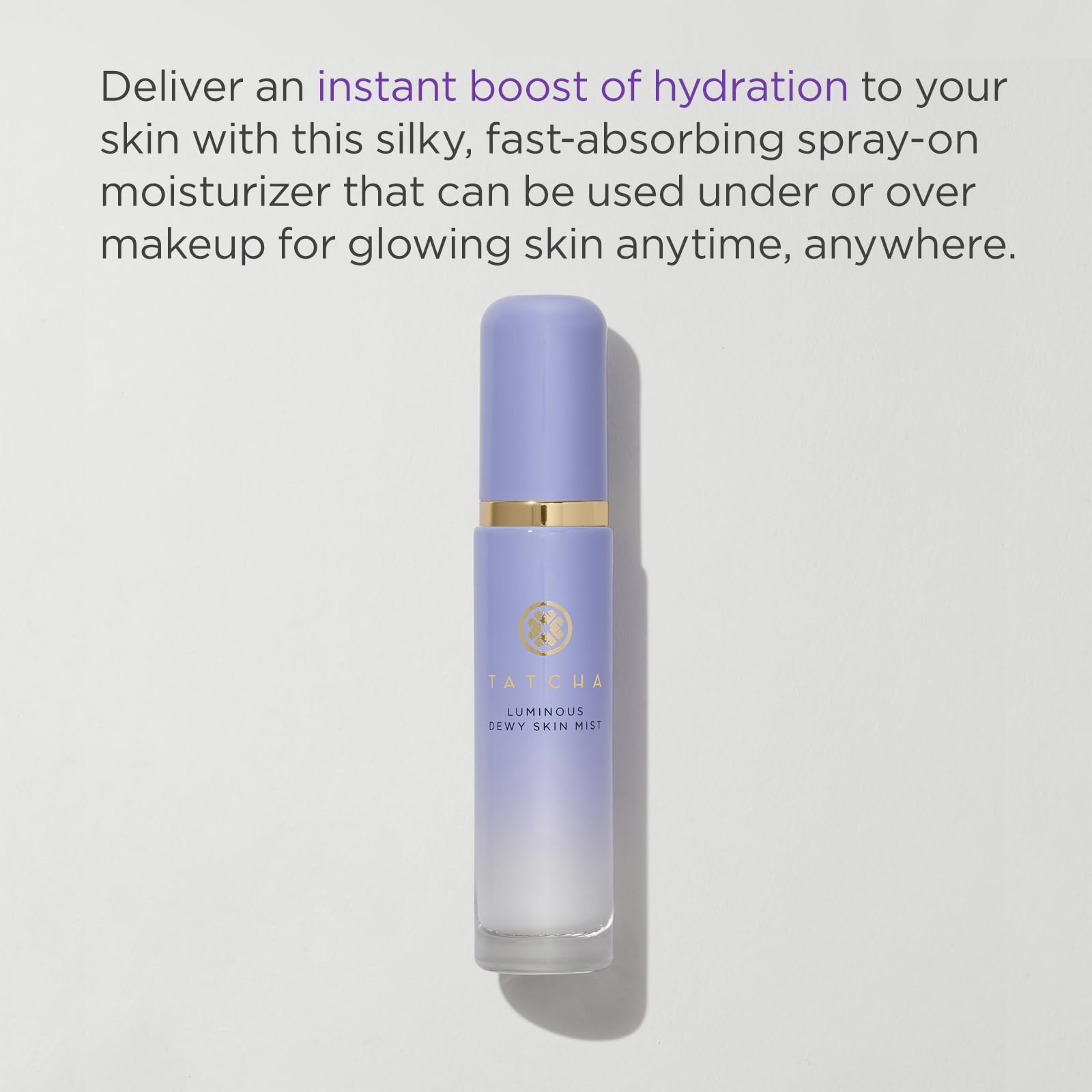 Imported Tatcha hydrator and finishing spray showing fine mist dispenser