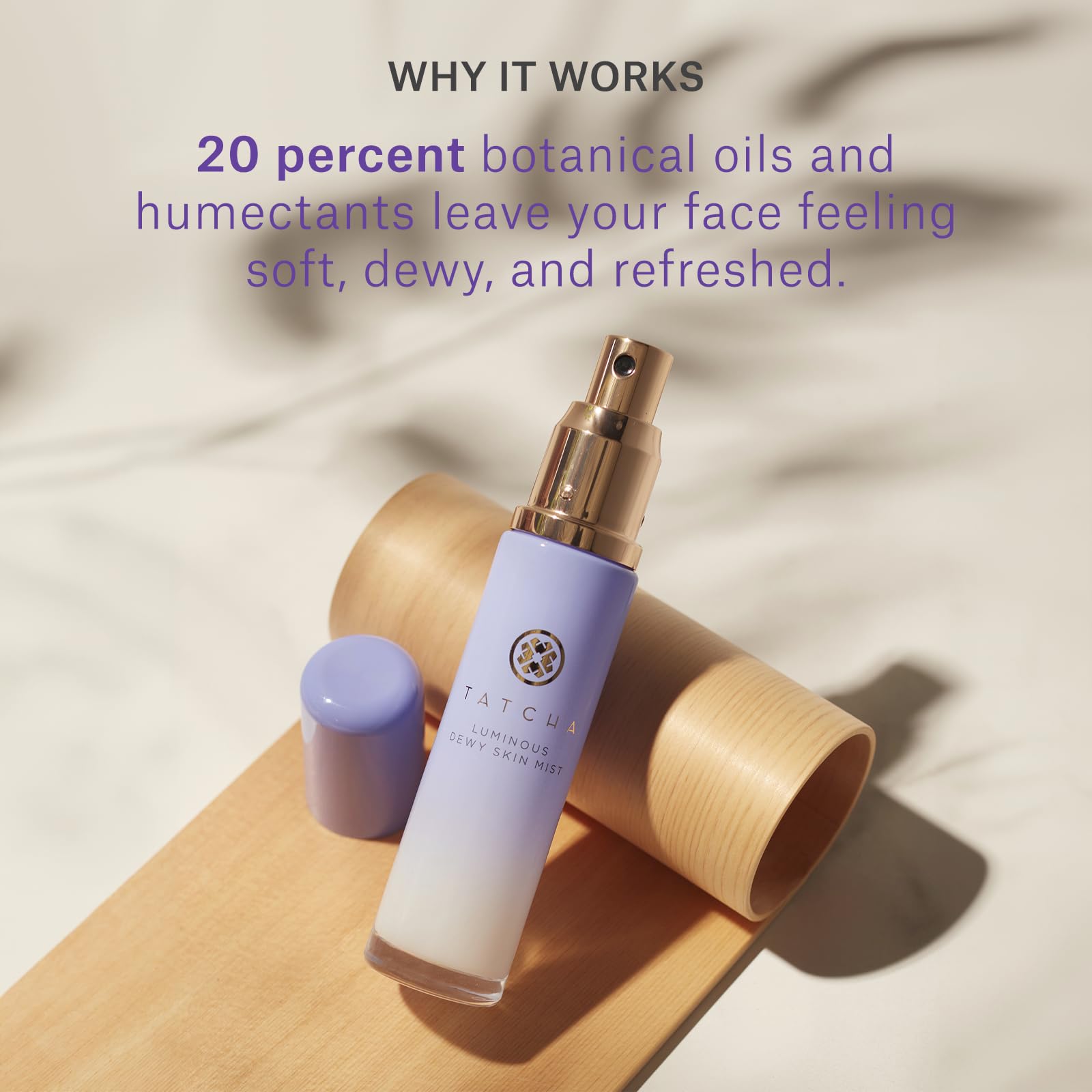 Authentic Tatcha dewy skin mist bottle with premium packaging details