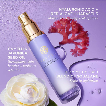 Tatcha Luminous Dewy Skin Mist box and bottle display