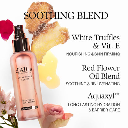 Authentic d'alba Italian White Truffle Vital packaging displaying ingredients and certified vegan seals