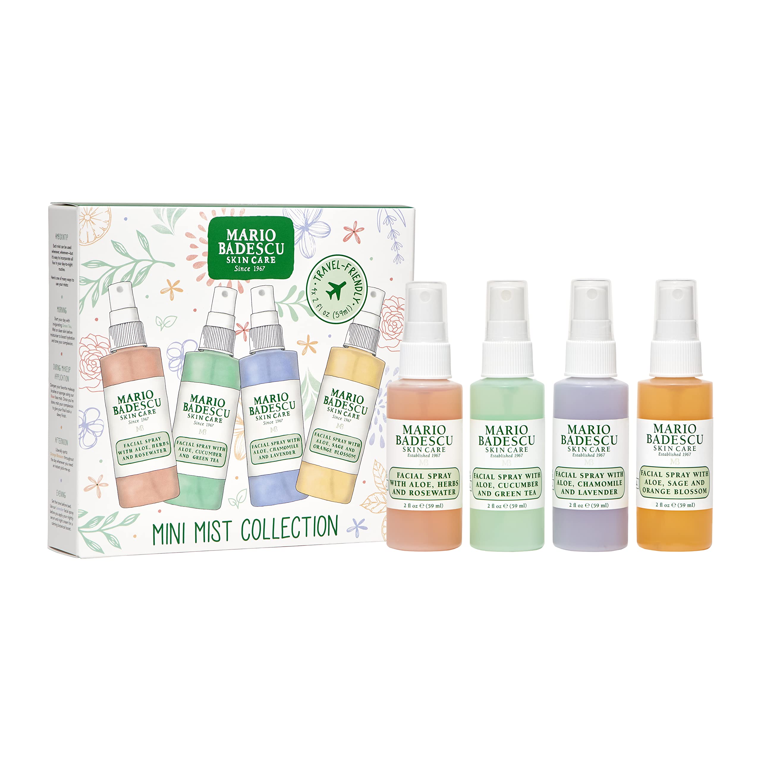 Mario Badescu Rosewater and Cucumber facial sprays side by side