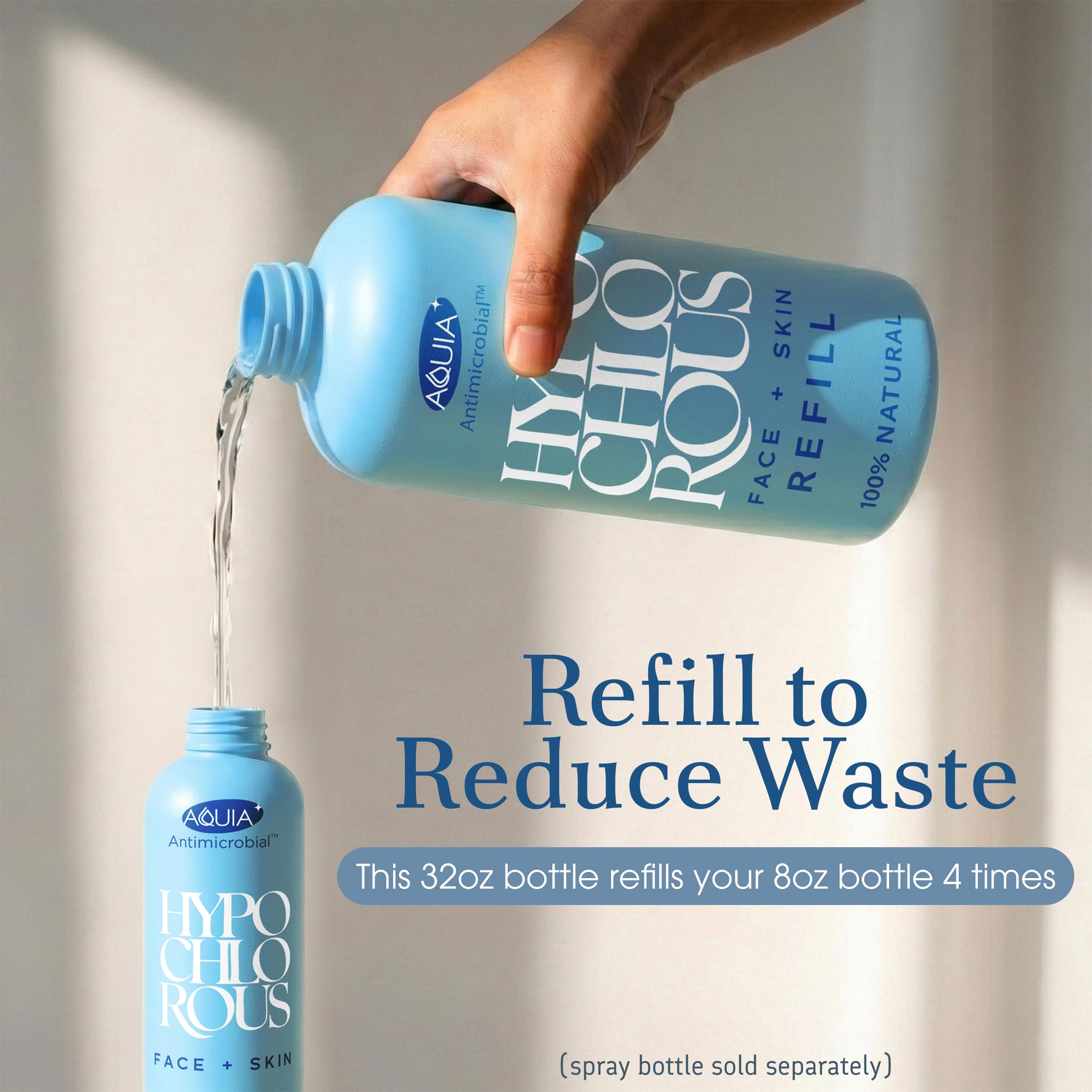 Aquia antimicrobial facial cleanser mist bottle with pump