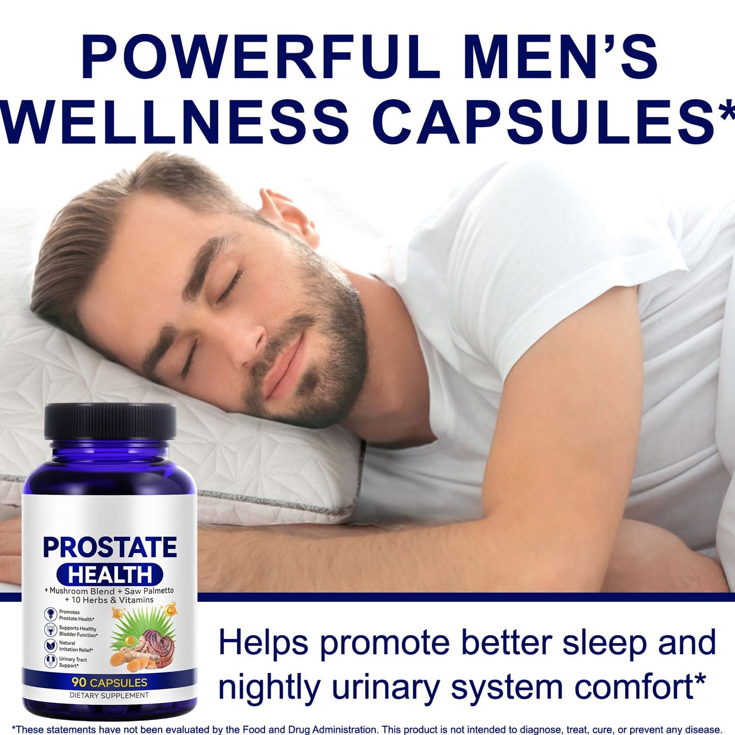 Ocnisdns prostate health formula close up look at the side panels and daily dosage instructions