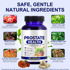 Ocnisdns men health supplement displaying saw palmetto and reishi mushroom ingredient benefits