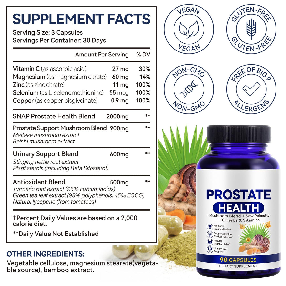 Ocnisdns urinary tract support supplement product bottle standing upright on a clean surface