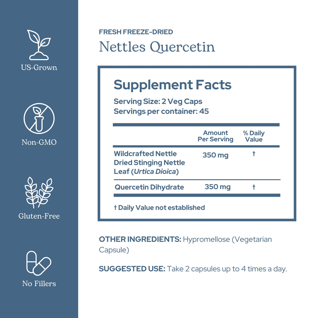 Eclectic Institute Nettle Quercetin vegetarian capsules supplement packaging