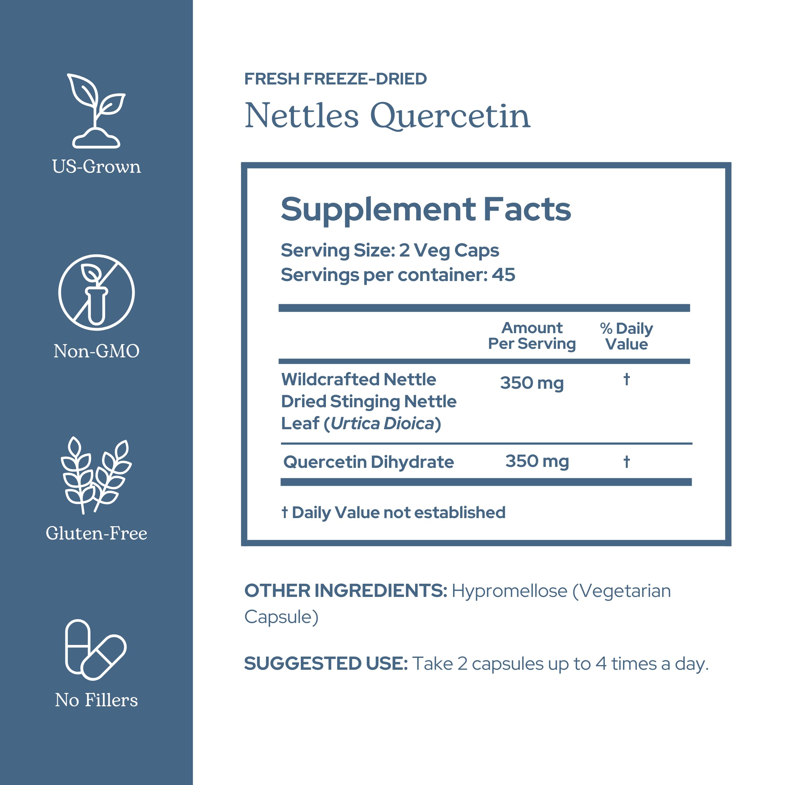 Eclectic Institute Nettle Quercetin vegetarian capsules supplement packaging