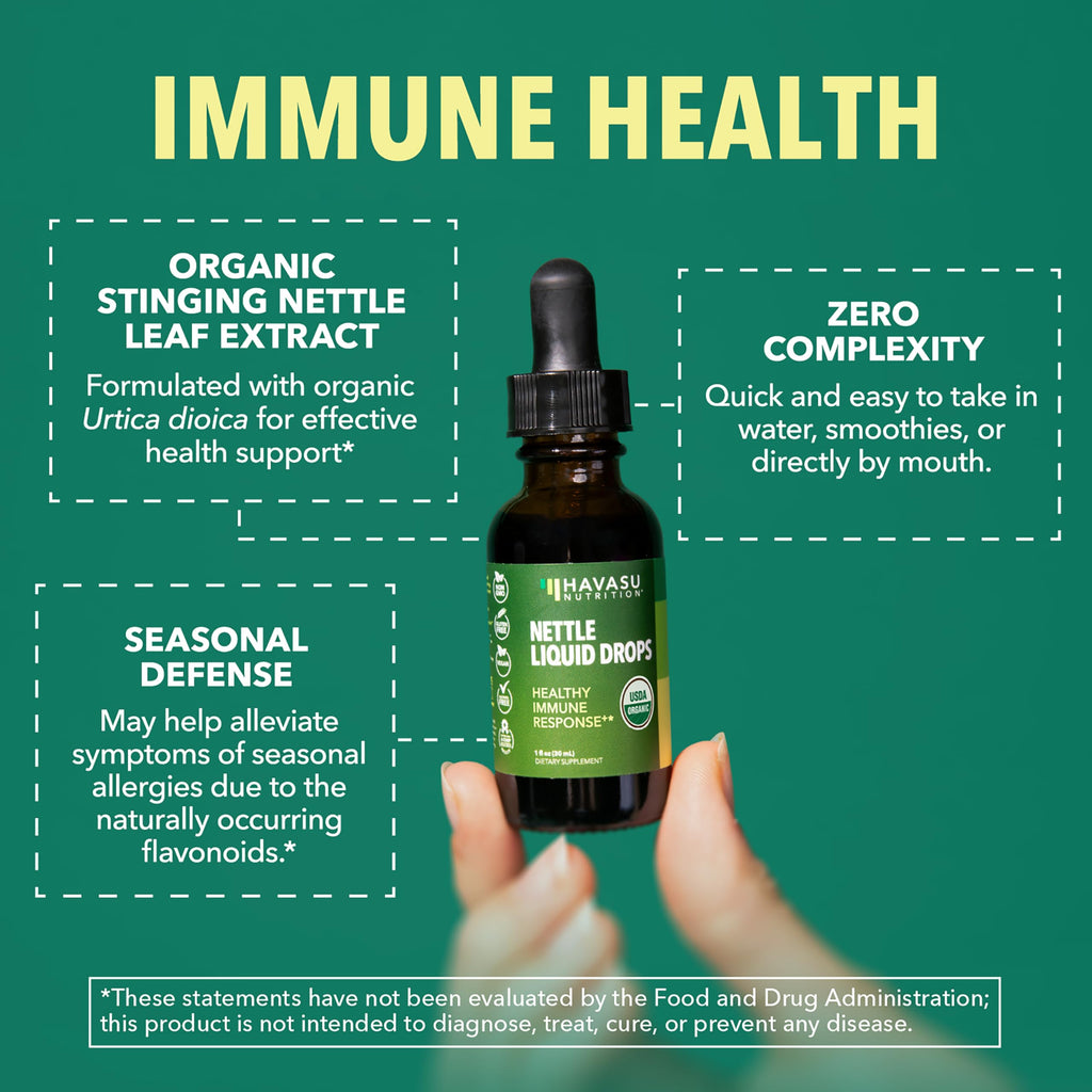 Unflavored stinging nettle root and leaf extract liquid bottle for prostate health